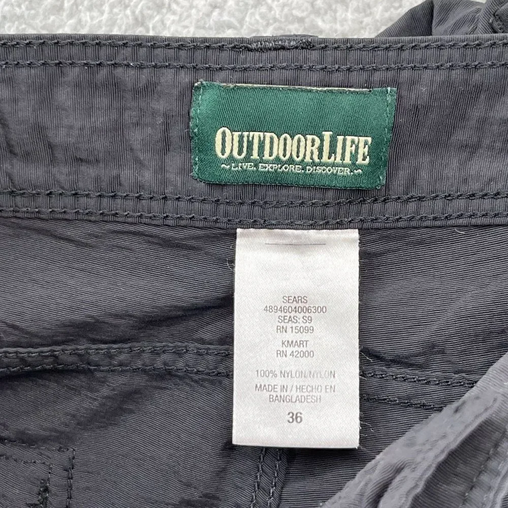 Outdoor Life Mens Shorts Black Nylon Lightweight size 35